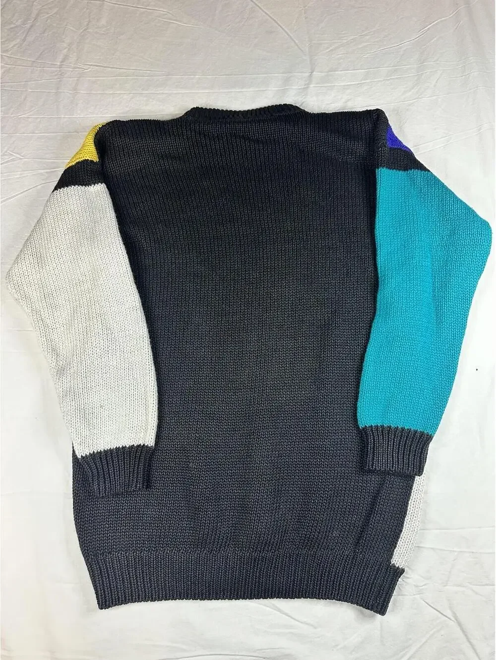 🎨 VNG 80/90’s JAMIE SCOTT Colorblock Knit Pullover Sweater Crew Neck Multicolor